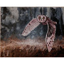 Owl in flight;oils on canvas;20×16 inches;for sale