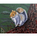 Grey squirrel;20×16 inches;oils on canvas;for sale.