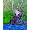 Otter; oil on canvas; 51x41cm..